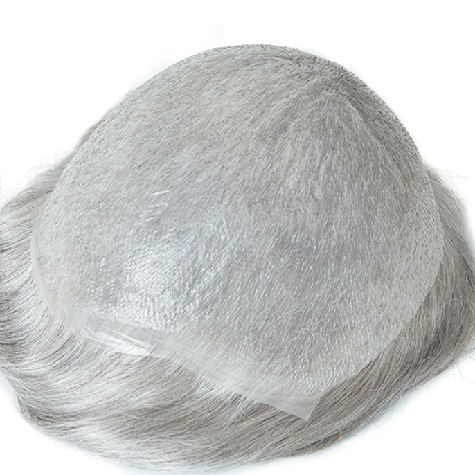 Super Natural Men's Grey Toupee Wholesale PU