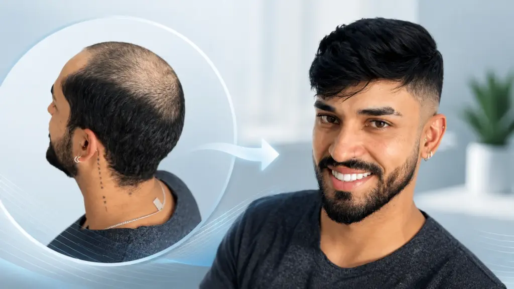 hair system before and after