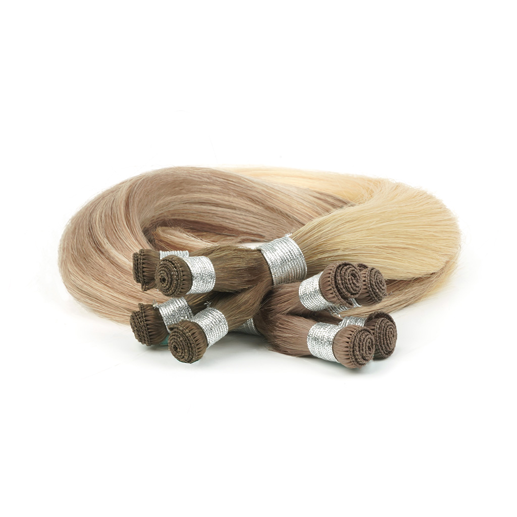 BEST HAND-TIED WEFT Hair Extensions 7-Star Full Cuticle Remy Hair in mocha and hazelnut