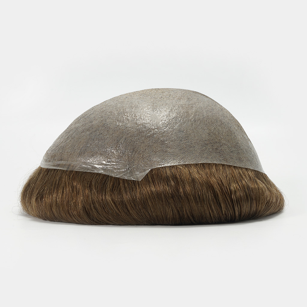 HS25-V 0.03mm Ultra Thin Skin Men's Hair Systems With V-looped Human Hair