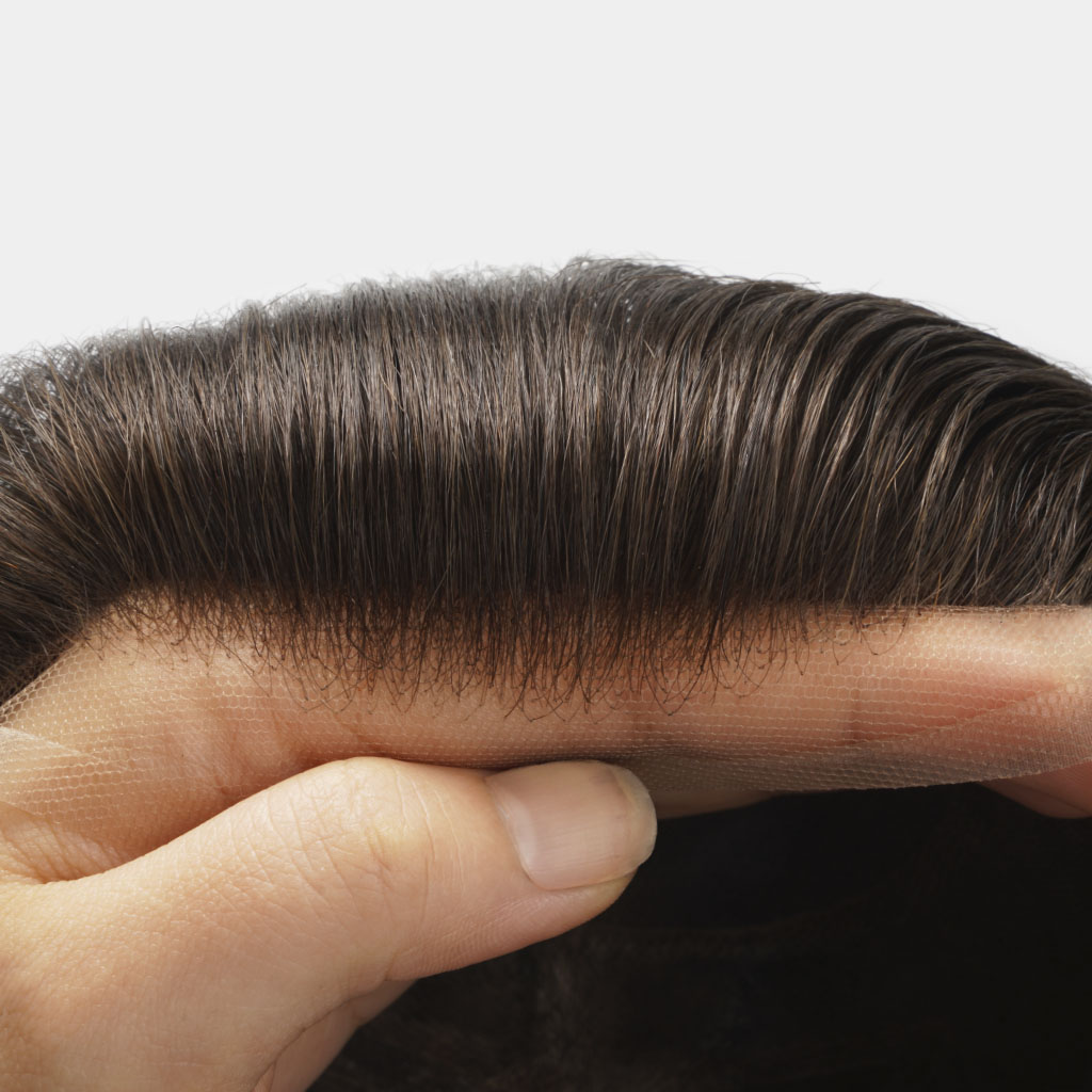 HS27P Fine Mono Hairpiece With Skin Gauze Perimeter and Lace Front from newtimeshair