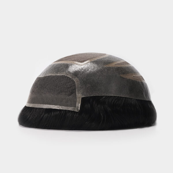 HS27P Fine Mono Hairpiece With Skin Gauze Perimeter and Lace Front