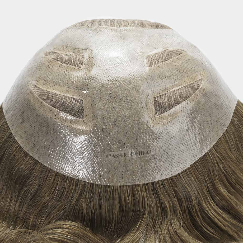 HS27PW Women's Fine Mono Hairpiece With Skin and Lace