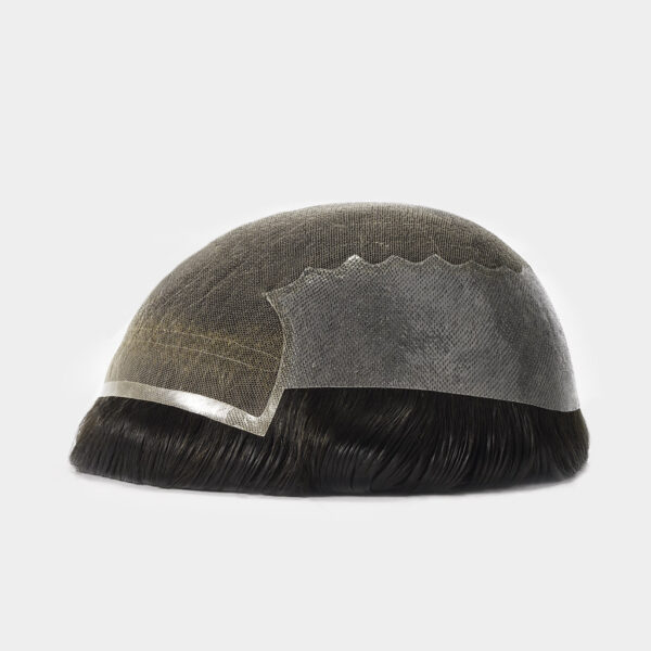 N6Swiss Lace Men's Hair System With PU Sides and back (5)