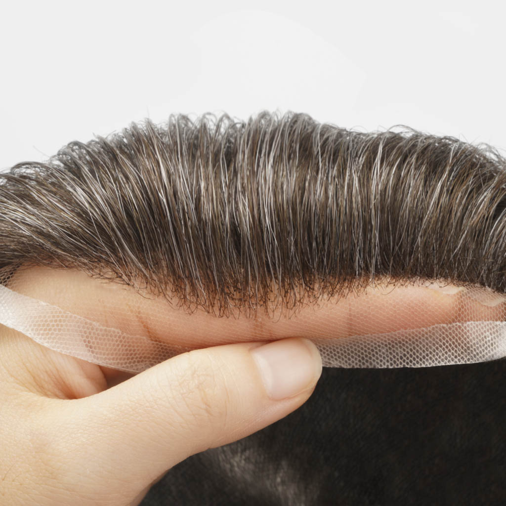SEAN 0.08 mm Thin Skin Toupee With Lace Front V-loop Hair System