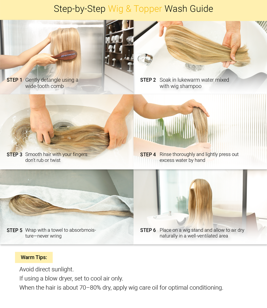 wig and topper wash giude