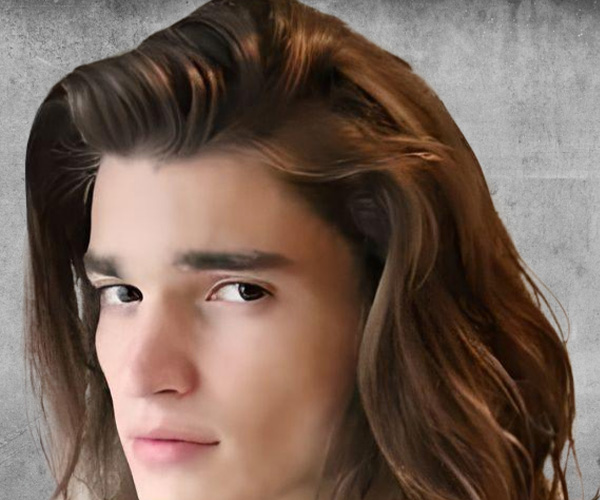 a guy with dark hair and highlights