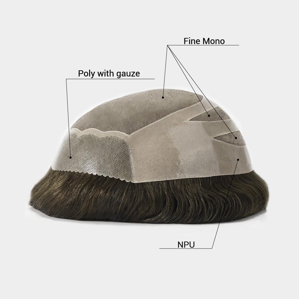 HS27 Monofilament Hair System Realistic High Quality Stock Toupee from newtimes hair