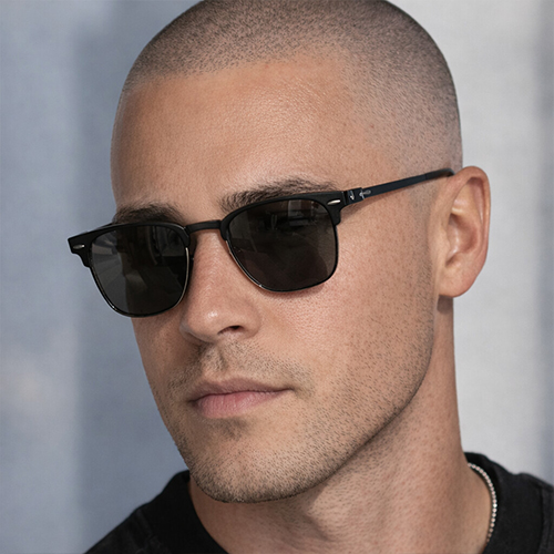 clean shave with a thin beard
