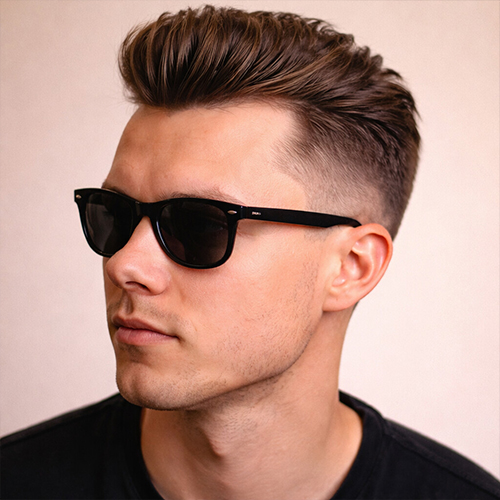 brushed up quiff for receding hairlines