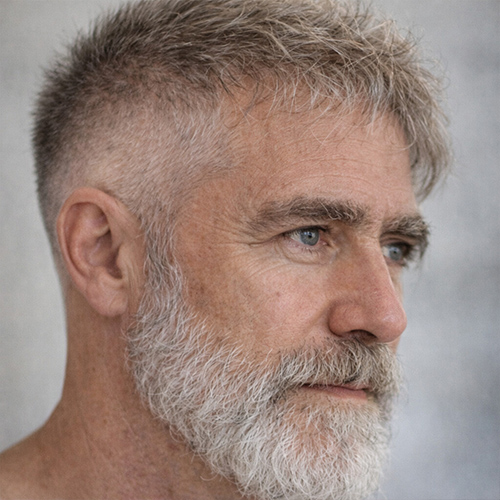 man with burst fade crop