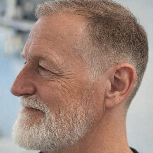 an older guy with a classic taper