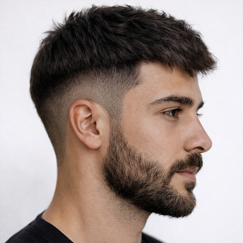 low fade crop on a hair system