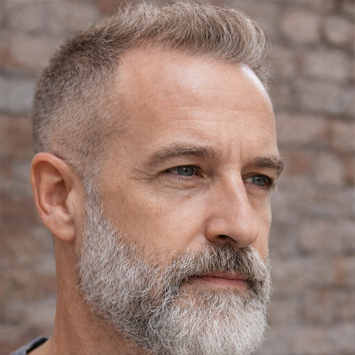 man with a short quiff fade