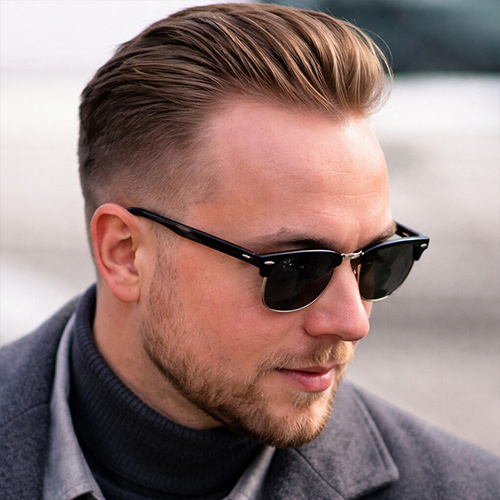 a guy with a soft quiff for receding hairlines