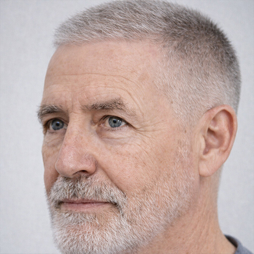 older guy with tapered crew cut