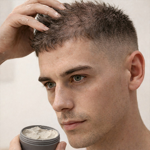 textured crop with matte clay