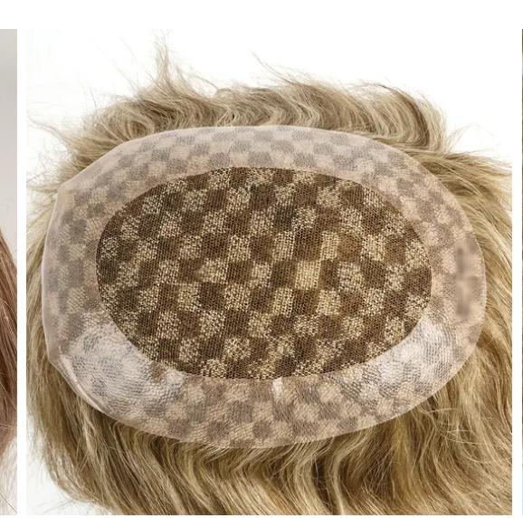 Checkerboard lace base for natural scalp effect