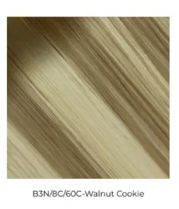 Walnut Cookie cool golden bronde balayage hair extension shade in B3N/8C/60C by NEW TIMES HAIR.