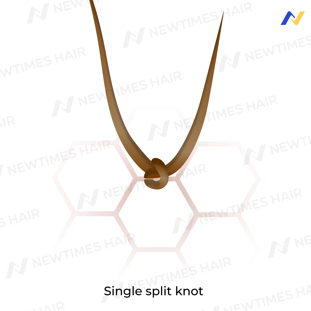 hair ventilation technique: Single split knots