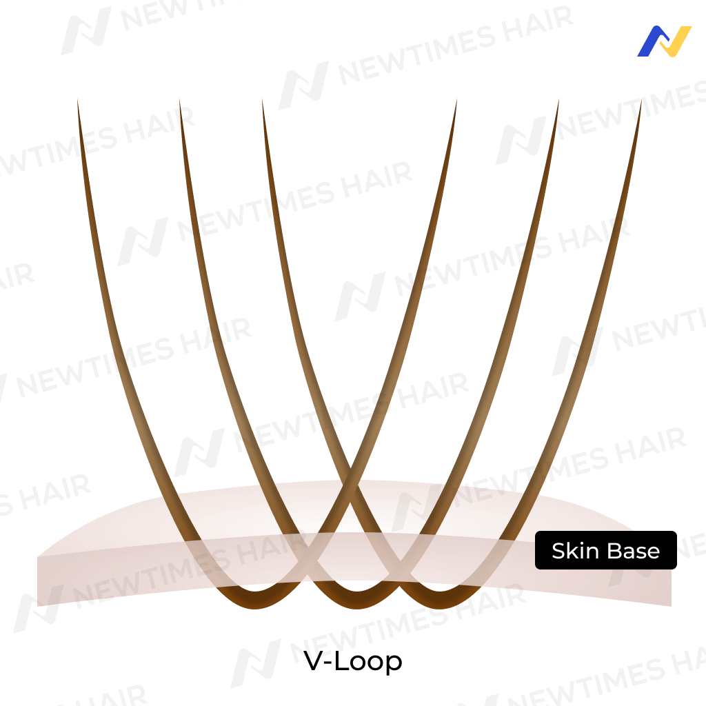 hair ventilation technique: V-Looped hair