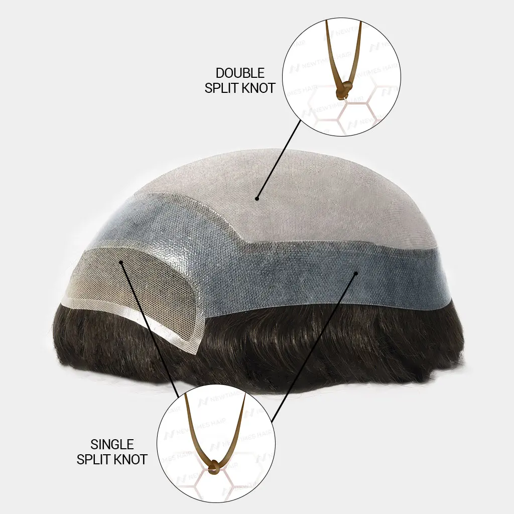 CONQUER Fine Mono Base Hair System with Clear PU Perimeter and Flex Lace Front for Wholesale
